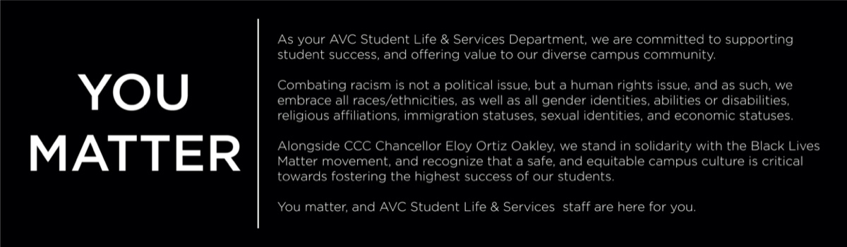 AVC Student Life BLM Statement