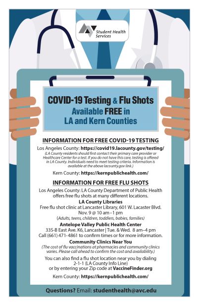 COVID-19 Testing & Flu Shot Clinic Flyer