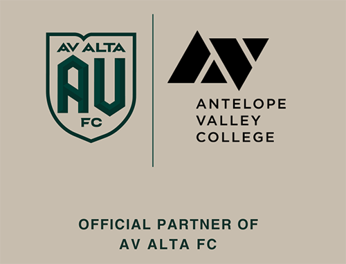 The AV Alta VC and Antelope Valley College logos side by side. 