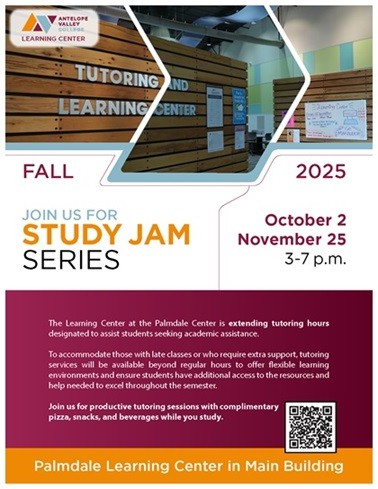 Study Jam Palmdale Flyer Oct. 2 and Nov. 25th 3-7 pm