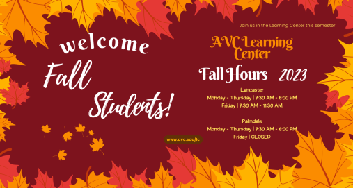 Fall Learning Center Hours